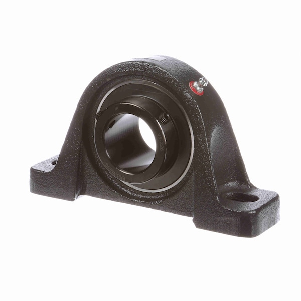 Mounted Cast Iron Two Bolt Pillow Block Ball Bearing - 52100 Steel, Blk Oxided Inner - Setscrew Lock